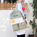 Balo thời trang nắp hai túi nam nữ đi học đi chơi H-97 (Không kèm móc khóa)